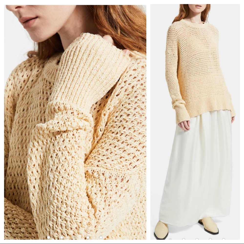 •THEORY• Karenia Open Weave Knit Sweater
